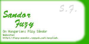 sandor fuzy business card