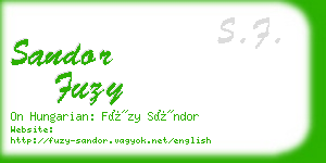 sandor fuzy business card